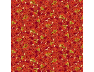 The Textile Pantry "Under the Australian Sun Collection - Flowering Gum in Red Multi" Fabric by Leesa Chandler