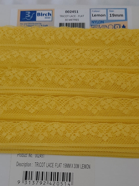 Lace by the Card - Yellow Tricot Flat from Birch Creative