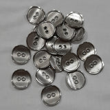 Button Singles - Metal 18mm "Silver - Curved" by Cut Above