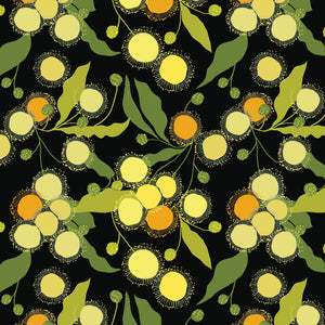 Devonstone Collection "Flowering Gum on Black" from Robyn Hammond Fabric Collection
