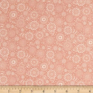 Makower Fabrics "Doodle Days" Pink Floral