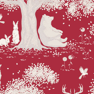 Tilda "Woodland Main in Carmine" Quilt Collection Fabric by Tone Finnanger