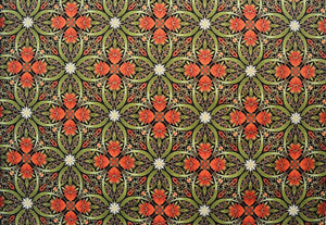 The Textile Pantry "Melba Collection - Kaleidoscope Print in Black/Orange" Fabric by Leesa Chandler