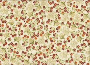 The Textile Pantry "Melba Collection - Floral Print in Orange" Fabric by Leesa Chandler