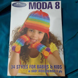 "Moda #8" Knitting Pattern Book in Shepherd 4 Ply Baby Wool