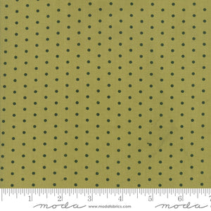 Moda Fabrics + Supplies "Oxford Prints - Lime/Navy Dot" by Sweetwater