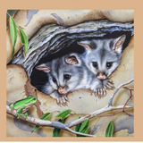 Devonstone Collection "Wildlife Art - Frog, Kookaburra and Possums" Australiana Fabric Panels by Natalie Jane Parker