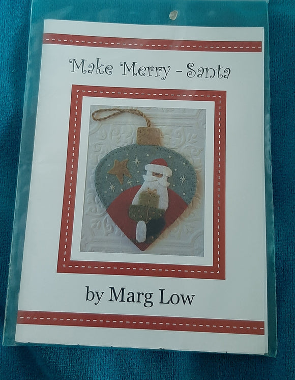 Make Merry Santa by Marg Low Christmas Ornament Pattern