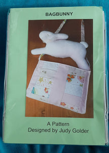 Doll Kit by Judy Golder "Bag Bunny" Blue Colourway Kit Includes Fabric and Pattern