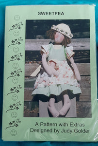 Doll Kit by Judy Golder "Sweetpea" A Doll Pattern With Extras