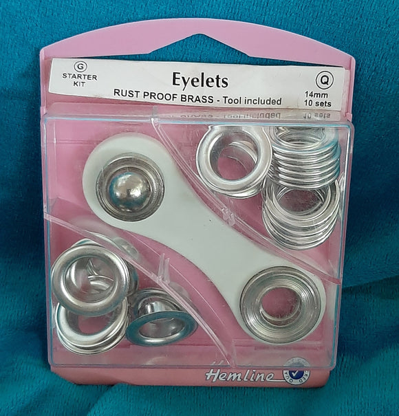 Hemline Eyelets Kit 14mm Silver
