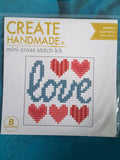 Half Price! Create Handmade - "Love" Counted Mini Cross Stitch Kit