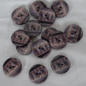 Button Singles - Plastic 18mm "Stitched Denim" by Cut Above
