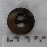 Button Singles - Plastic 25mm "Two Tone Brown/Fawn" by