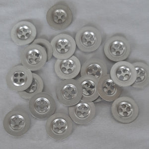 Button Singles - Metal 18mm "Silver - Large Holes"