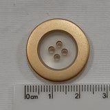 Button Singles - Plastic 22mm "Gold/Clear Center" by Flair Accessories