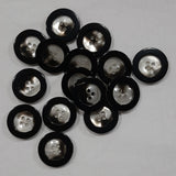 Button Singles - Plastic 22mm "Two Tone Black/Grey" by Cut Above