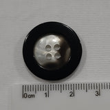 Button Singles - Plastic 22mm "Two Tone Black/Grey" by Cut Above