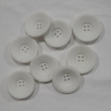 Button Singles - Plastic 35mm "Cool White Cupped" by Hemline