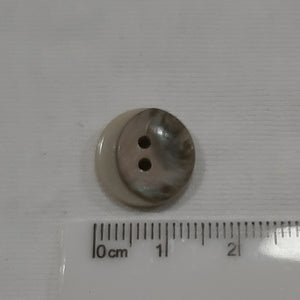 Button Singles - Plastic in 2 Sizes "Shell Look/Grey" by Astor Buttons