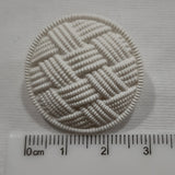 Button Singles - Plastic 30mm "White Woven/Shank" by Flair Accessories