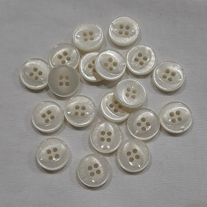 Button Singles - Plastic 16mm "Creamy White/Pearl" by Flair Accessories