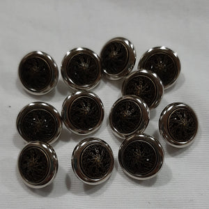 Button Singles - Plastic 15mm "Metal Look/Filligree/Shank" by Astor Buttons