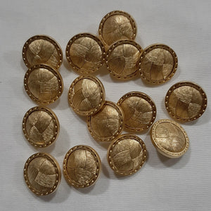 Button Singles - Plastic 15mm "Metal Look - Shiny Gold/Shank" by Astor Buttons