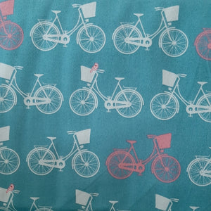 Nutex Fabrics "Whimsical Wheels Bikes" in Blue from Lovely Tubbly Designs by Jade Newman