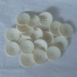 Button Singles - Plastic 23mm "Cream Cupped" by Cut Above