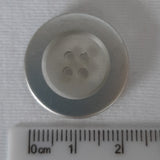Button Singles - Plastic 22mm "Silver/Clear Center" by Flair Accessories