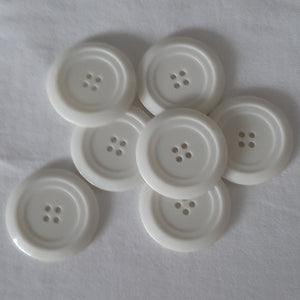Button Singles - Plastic 35mm "White" by Astor Buttons