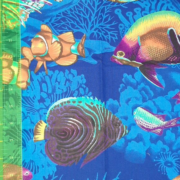 Fabric Remnant - Reef Fish x 35cm
