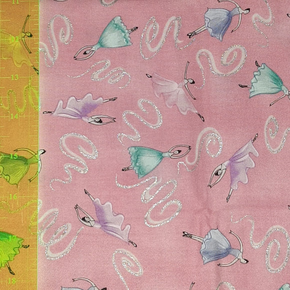Fabric Remnant - Pink Tiny Dancers x 30cm