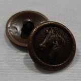 Button Singles - Metal 20mm "Antique Bronze Horse Head/Shank" by Terries Classic Elite