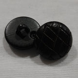 Button Singles - Plastic 16mm "Black Leather Look/Shank"