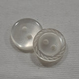 Button Singles - Plastic 13mm "White Frosted" by Flair Accessories