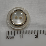 Button Singles - Plastic 15mm "Cream/Silver" by Flair Accessories