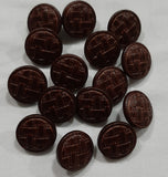 Button Singles - Plastic 15mm "Woven Leather Look/Shank" by Flair Accessories