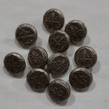 Button Singles - Plastic 15mm "Silver Relief/Shank" by Terries