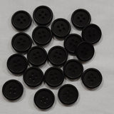 Button Singles - Plastic 15mm "Matt Black" by Astor