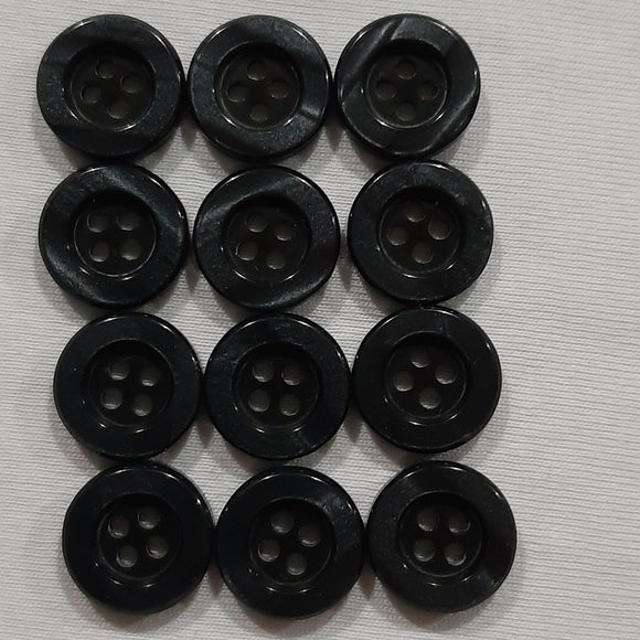 Button Set of 12 - Plastic 15mm 