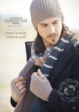 Cleckheaton Australian Superfine Merino 8ply "Men's Beanie, Mitts & Scarf" Knitting Pattern