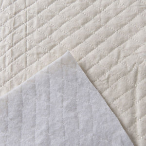 Quilted Calico Fabric in Off White