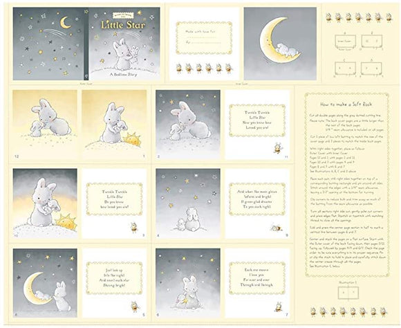Timeless Treasures - Bunnies by the Bay Little Star Bedtime Story Book Panel