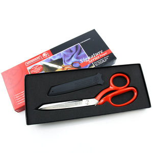 Mundial Serra Sharp Dressmaking Scissors - Red Handle 8 inch Shears