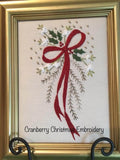 Faded Rose Designs "Cranberry Christmas Embroidery/Wall Hanging" Pattern by Diane Ritchie