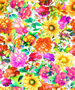 Oasis Fabrics - "Fantasy Flowers in Multi"