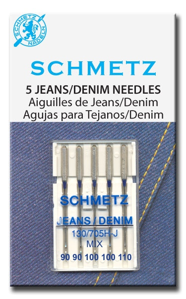 Schmetz Needles - Jeans/Denim 130/705H-J Mixed Sizes 90/100/110 for Machine Stitching