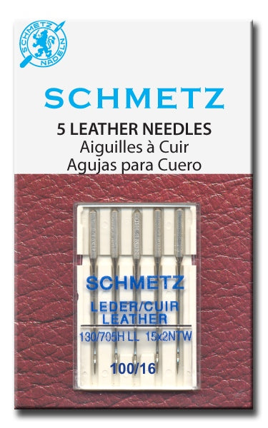 Schmetz Needles - Leather 130/705H-LL Size 100/16 for Machine Stitching